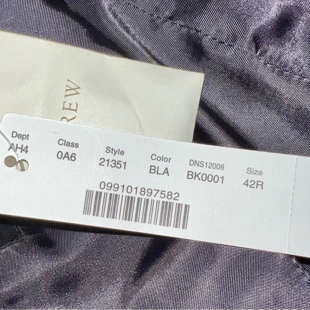 NWT J. Crew 42R Ludlow Slim Suit jacket -100% Wool Loro Piana fabric  21351